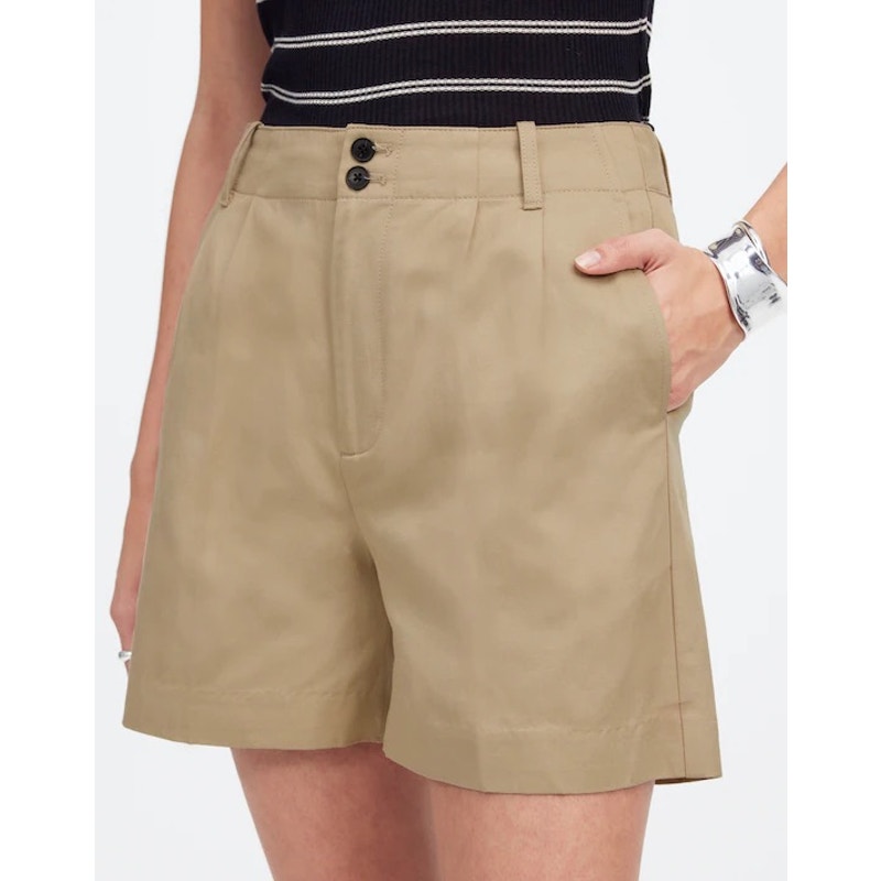 Nwt Madewell The Drapey Twill Pleated Short Size 4